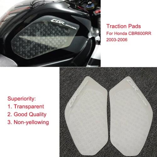 MTImport CBR 600RR Transparent Anti slip Fuel Tank Pad Side Gas Knee Grip Traction Pads For Honda CBR600RR 2003 2004 2005 2006
