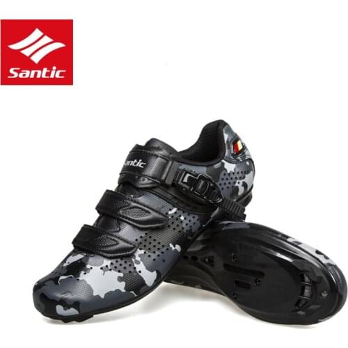 Size 41 SANTIC Cycling Shoes for Men Boys Road Bike Sneakers Camouflage Gray