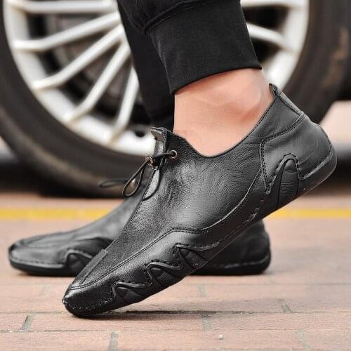 Mens casual peas shoes everyday wear outdoor driving breathable Round head movement wear-resistant mens designer shoes