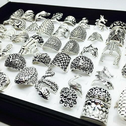 New 20pcs beautiful female ring Silver Mix Styles Womens Fashion Jewelry finger Rings Party Gifts wholesale lots bulk