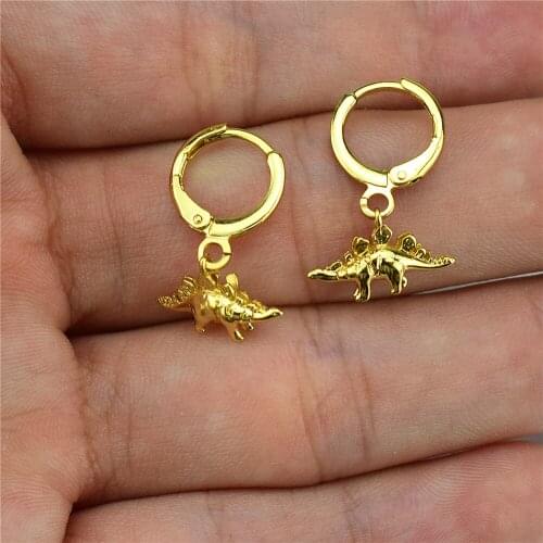 2021 new electroplating AAA micro cubic zirconia inlaid animal Longhorn dinosaur Earrings Jewelry womens gifts mens gifts