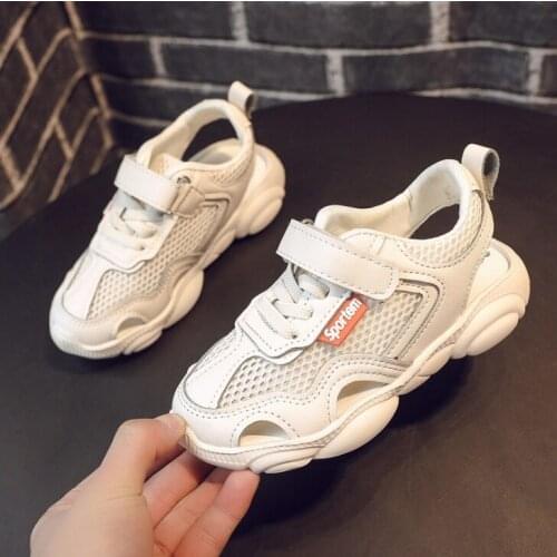 2021 Spring Summer New Boys and Girls Sports Sneakers Fashion Net Breathable Childrens Sandals Lightweight Kids Running Shoes