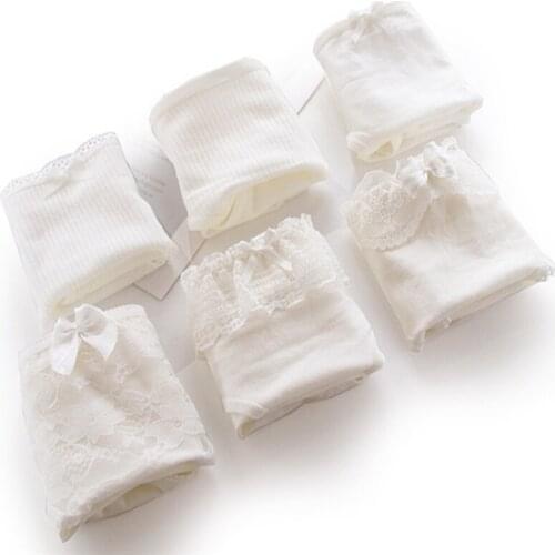 New Arrived 4Pcs/Lot Girl Panties Underwear Lace Briefs Cotton Lingerie Soft Comfortable Bowknot Cartoon Panty Wholesale B G