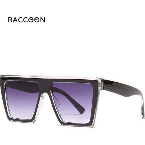 New Fashion Oversized Black Square Sunglasses Women Vintage Shades Brand Designer Big Flat Top Eyewear Sun Glasses Female Uv400