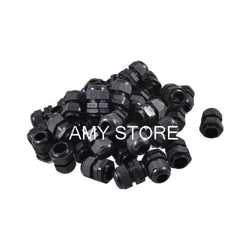 PG16 Black Plastic Waterproof 10mm-14mm Diameter Cable Glands