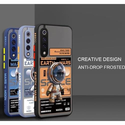 Cute Astronaut Camera Protection Shockproof Cover For Xiaomi Mi 10 Pro Lite 10s Liquid Silicone Bumper Case For Xiaomi Mi8 Mi9