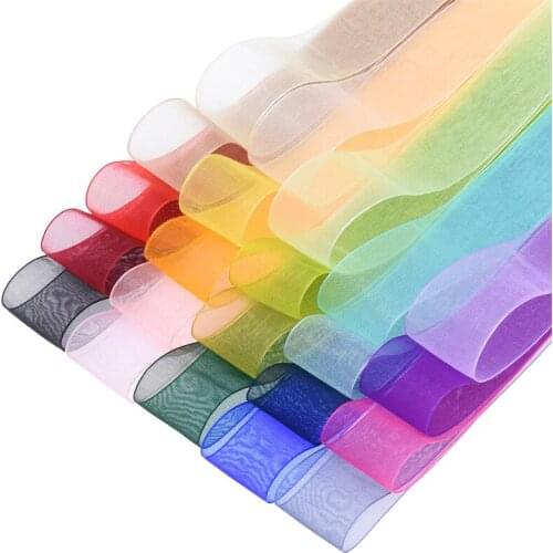 10mm-38mm Transparent encrypted snow gauze ribbon for bow making tape diy chrismas flower gifts box packaging hair accessories