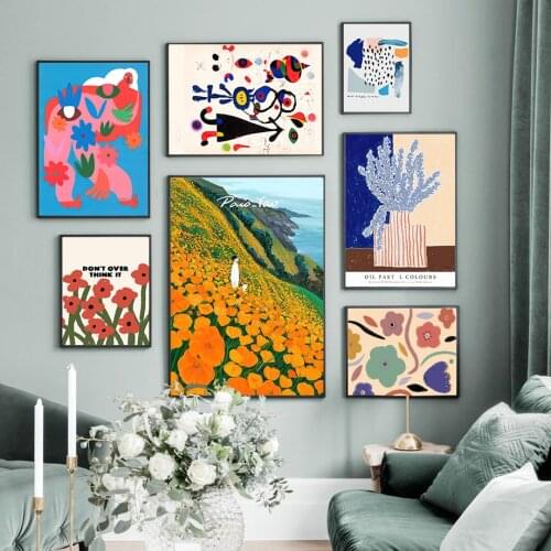 Modern Abstract Flower Market minimalist Wall Art Canvas Painting Nordic Posters And Prints Wall Pictures For Living Room Decor