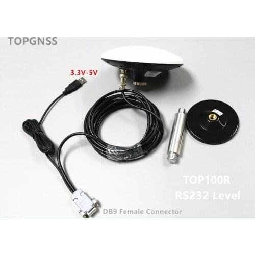 TOP100R Centimeter level high precision RTK receiver built-in antenna + module RS232 level 5V power supply DB9 female 5m cable
