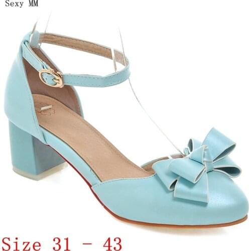 D'Orsay Pumps Women Oxfords Career Shoes Med High Heels Woman Med High Heel Shoes Small Plus Size 31 32 33 - 40 41 42 43