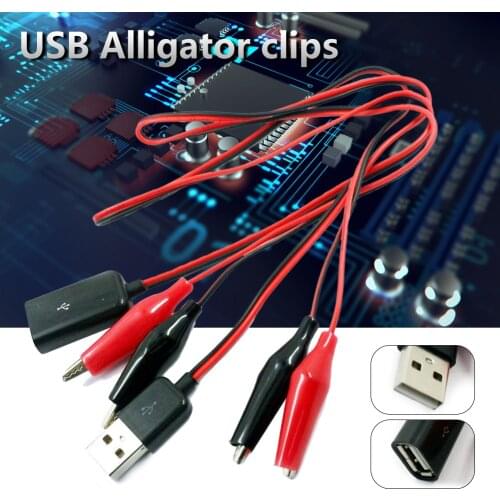 USB Crocodile Wire Alligator Clips Male Of Female To USB Tester Detector Voltage Meter Ammeter Capacity Power Meter Monitor