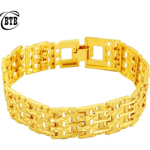 European and American Hot-selling Fashion 18k Gold Charm Bracelet Domineering Boss Classic Car Flower Hollow Mens Bracelets