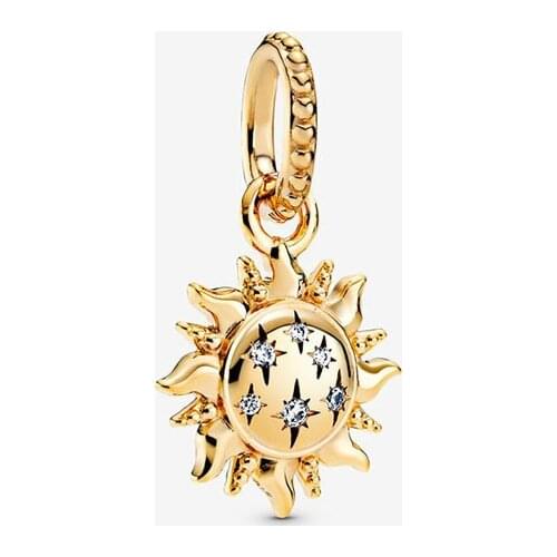 2020 Spring New 925 Sterling Silver Beads Sparkling Sun Pendant Charms fit Original 3mm Bracelets Women DIY Jewelry CMS2011