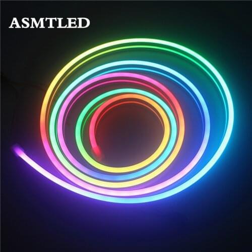 WS2812B Waterproof flexible LED Neon Strip Lights 5V Neon Tube LED Lights Strip WS2812 Neon Tape With RF Controller Power Supply