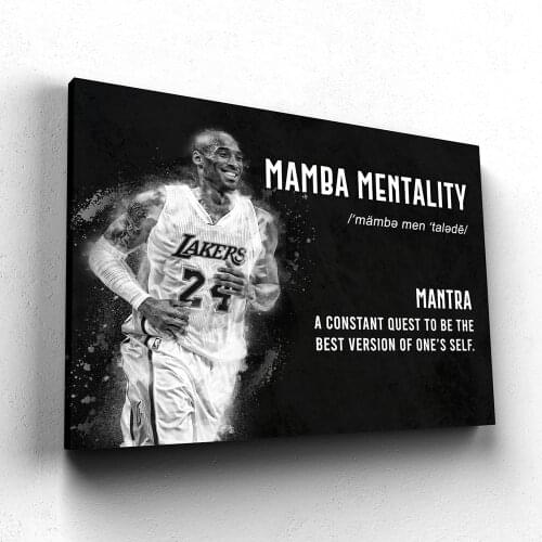 Wall Canvas Motivational Quote Art Poster Print Mamba Mentality Gym Room Decor Fitness Sports Picture on the Wall Home Decor
