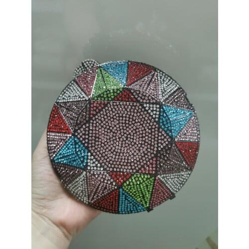 XIYUAN Women Crystal Clutch Bag Minaudiere Evening Bag Bridal Wedding Rhinestone Handbag Party Purse Clutches Bags Colorful Lady