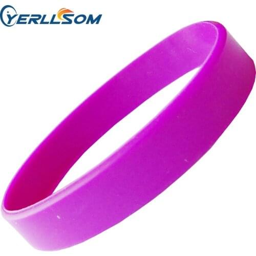 YERLLSOM 100pcs/Lot High Quality Customized Purple Rubber Silicone Wristbands For Events B041508