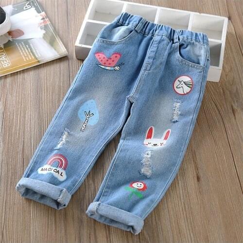 Baby Girl Winter Pants Denim Pants For Girl Thick Cartoon Trousers Kids Thermal Jeans 24M 3years Children Warm casual Leggings