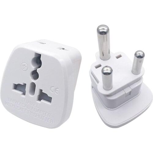 10pcs/Lot 1to2 South Africa 3 Pin India Chad Travel Power Adapter Plug Larger With Safety Shutter