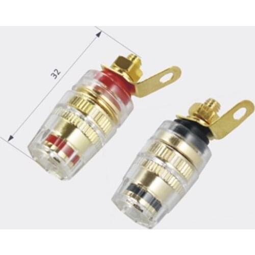 100Pcs 4mm Gold Plated Amplifier Speaker #S Terminal Binding Post Banana Plug Jack -NCT066