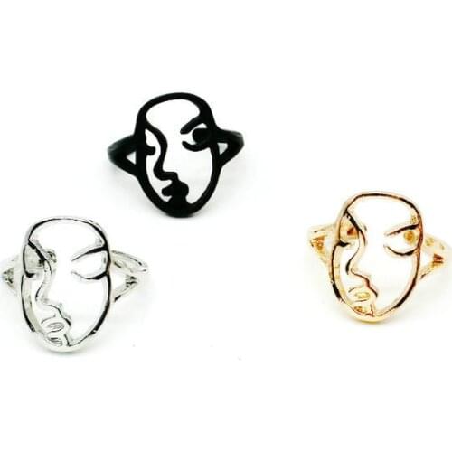 12 pcs/lot new arrival items fashion metal face finger rings