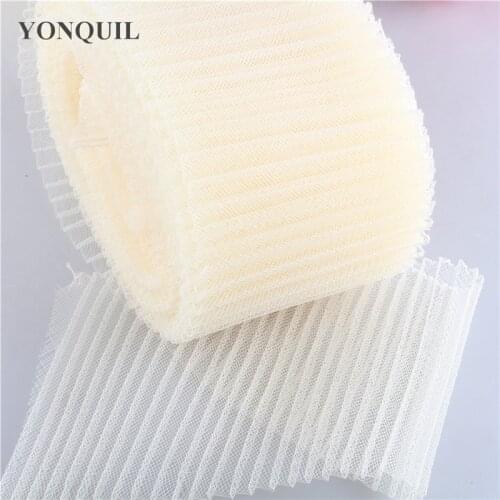 12 CM/16 CM Crinoline Pleated Horsehair Fabric DIY Hair Accessories Weding Kentucky Derby Fascinators Craft 15 Yards/Lot