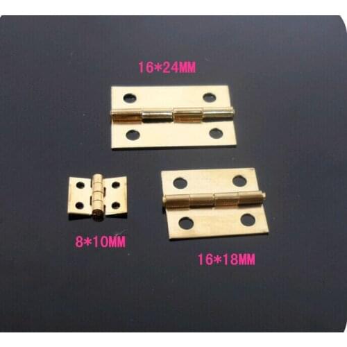 200Pcs Mini Cabinet Drawer Butt Hinge brass small hinge 4 small hole 8*10 copper hinge With DIY toy parts