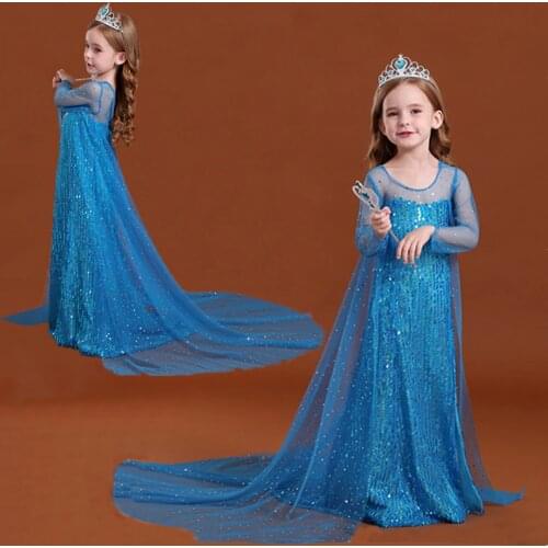 2021 Girls Princess Dress Accessories Set Magic Stick Crown Halloween Cosplay Costume Clothing for Kids Childrens Fancy Dresses