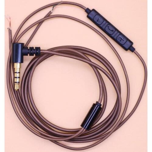 3.5mm L bending jack audio cable wire DIY Earphone headphone cable with microphone 120cm