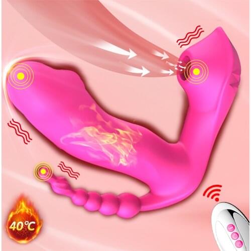 3 IN 1 Sucking Vibrator 7 Mode Vibrating Sucker Anal Vagina Clitoris Stimulator Wearable Oral Suction Erotic Sex Toys for Women