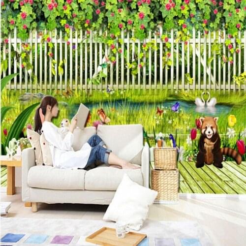 3D photo wallpaper 3D Fresh green forest nature TV backdrop wall Living Room mural wallpaper custom bedroom lobby mural