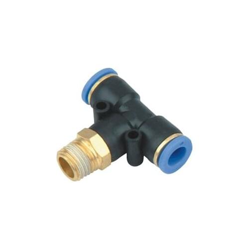 5Pcs/Lot PB4-02 T-Type Equal Pass Pneumatic Fittings tube 4mm thread 1/4" Wholesale Fitting One Touch Quick Release Air Fitti