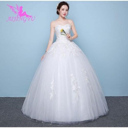 AIJINGYU 2021 elegant Customized new hot selling cheap ball gown lace up back formal bride dresses wedding dress WK509