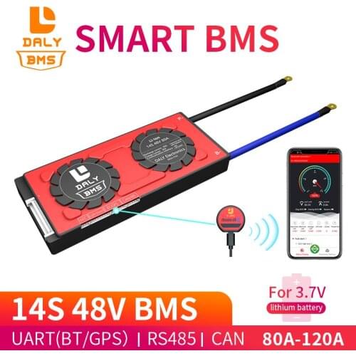 Smart Bms 14s Battery Pcm Bms 80A 100A 200A E-bike Lili Ion Battery Management System 48v with Balance for Solar Energy System