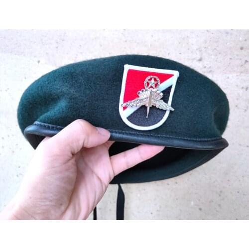 United States US Army 6th Special Forces Group Wool Green Beret ARMY FREEFALL PARACHUTIST INSIGNIA Military Hat 1963~1971