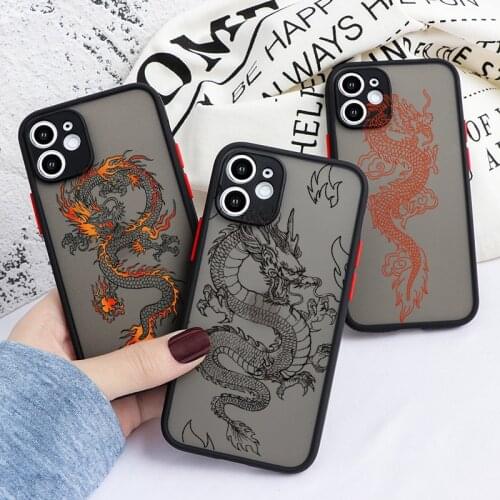 For Samsung Galaxy A50 A51 A70 A71 A21S A31 A41 A10 M31 Note 8 9 20 S20 FE Ultra S9 S8 S10 Plus Fashion Black Dragon Case Fundas
