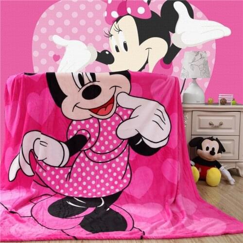 Disney Mickey Minnie Blanket Throw Soft Flannel Cartoon Stitch Frozen for Child girls on Bed Sofa Couch children woolen blanket