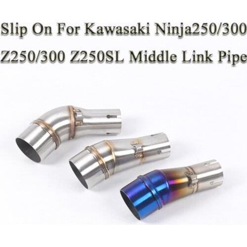 Motorcycle Exhaust Muffler Z250 300 Modified Motorbike Stainless Steel Middle Link Pipe For Kawasaki Ninja250R Ninja 300 Z250SL
