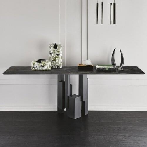 Rock porch table counter Italian minimalist entrance living room decoration wall foyer bronze end view notes