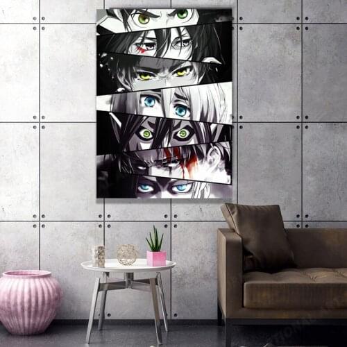 Attack on Titan Eyes Shingeki no Kyojin Home Decor Canvas Wall Art Decoration Prints Dorm Living Room Bedroom Poster Painting