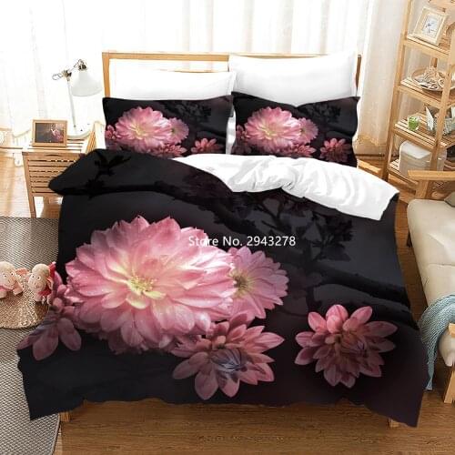 Beautiful Flower Pattern Bedding Set Down Duvet Cover Pillowcase Colorful Printed Sheet and Pillowcase Adult Children Full Size