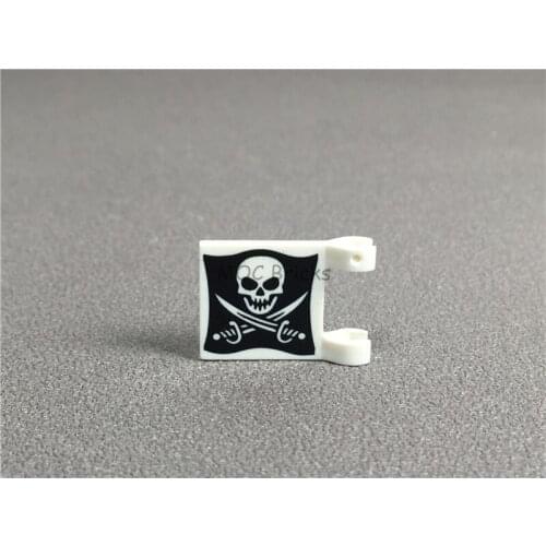 50pcs/lot Flag 2 x 2 Square with Skull and Crossed Cutlasses Pattern fit with 2335pb130 DIY Building Blocks Figure Dolls Toys
