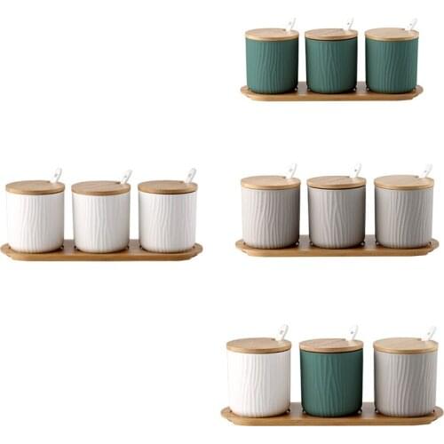 Creative Ceramic Seasoning Jar Seasoning Box Seasoning Bottle Seasoning Box Salt Shaker Set