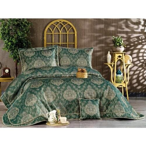 Fortress Double Bed Cover Set Green Almond Green