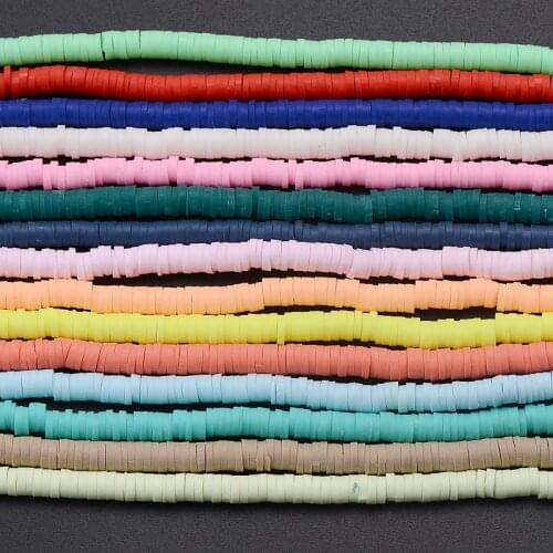 4mm Chip Disk Loose Spacer Handmade Clay Beads 10Pcs/Lot Flat Round Polymer Clay Beads For DIY Jewelry Making Accesories 15