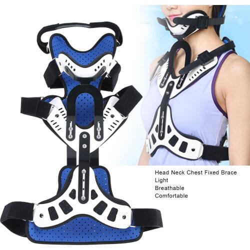 Medical Cervical Thoracic Orthosis Adjuatable Head Neck Chest Fixed Brace Traction Device Detachable Clean Comforable Breathable