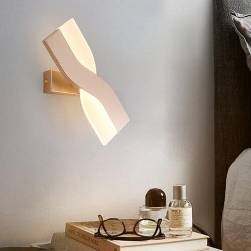 Minimalist bedside Wall Lamps Living Room Bedroom Nordic rotatable led wall Sconce background Aisle Lighting decoration