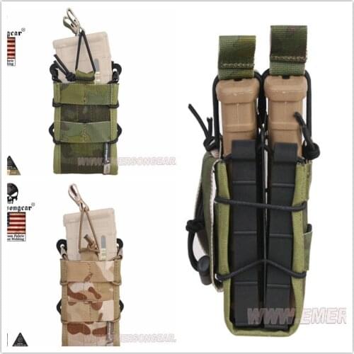 Multicam BLACK EMERSON Double Modular Rifle Magazine Pouch Airsoft hunting Utility MOLLE M A G EM6035 MCAD MCTP