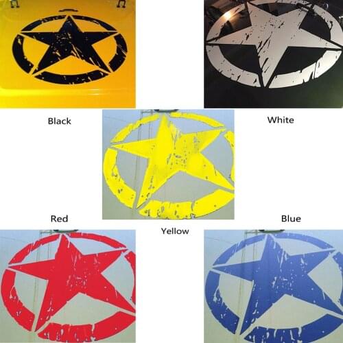 New Army Star Distressed Decal Large 16" Approx Vinyl Military Hood Graphic Body 40CM Fits For Jeep Fashion Durable Cool#274981