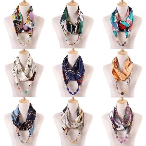 RUNMEIFA solid color Jewelry Statement Necklace Pendant Scarf Women Bohemia Neckerchief Foulard Femme Accessories Hijab Stores